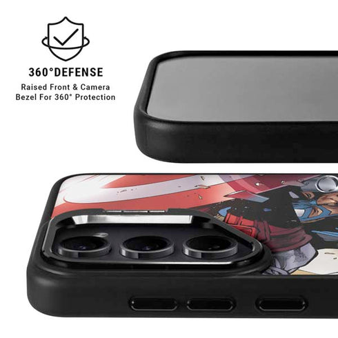 Marvel Captain America Epic Shield Break Galaxy S25 Kickstand Case